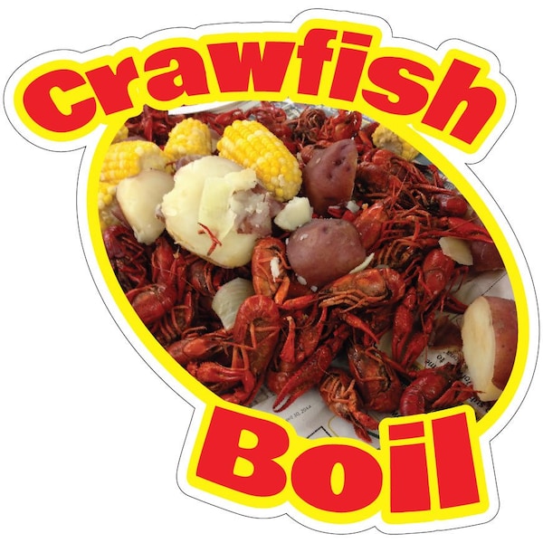 Crawfish Boil Decal Concession Stand Food Truck Sticker, 24" x 10", D-DC-24 Crawfish Boil19